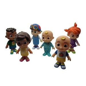 Cocomelon Friends and Family 6 Piece Figure Set JJ TomTom YoYo Cody Nina Toys/OO